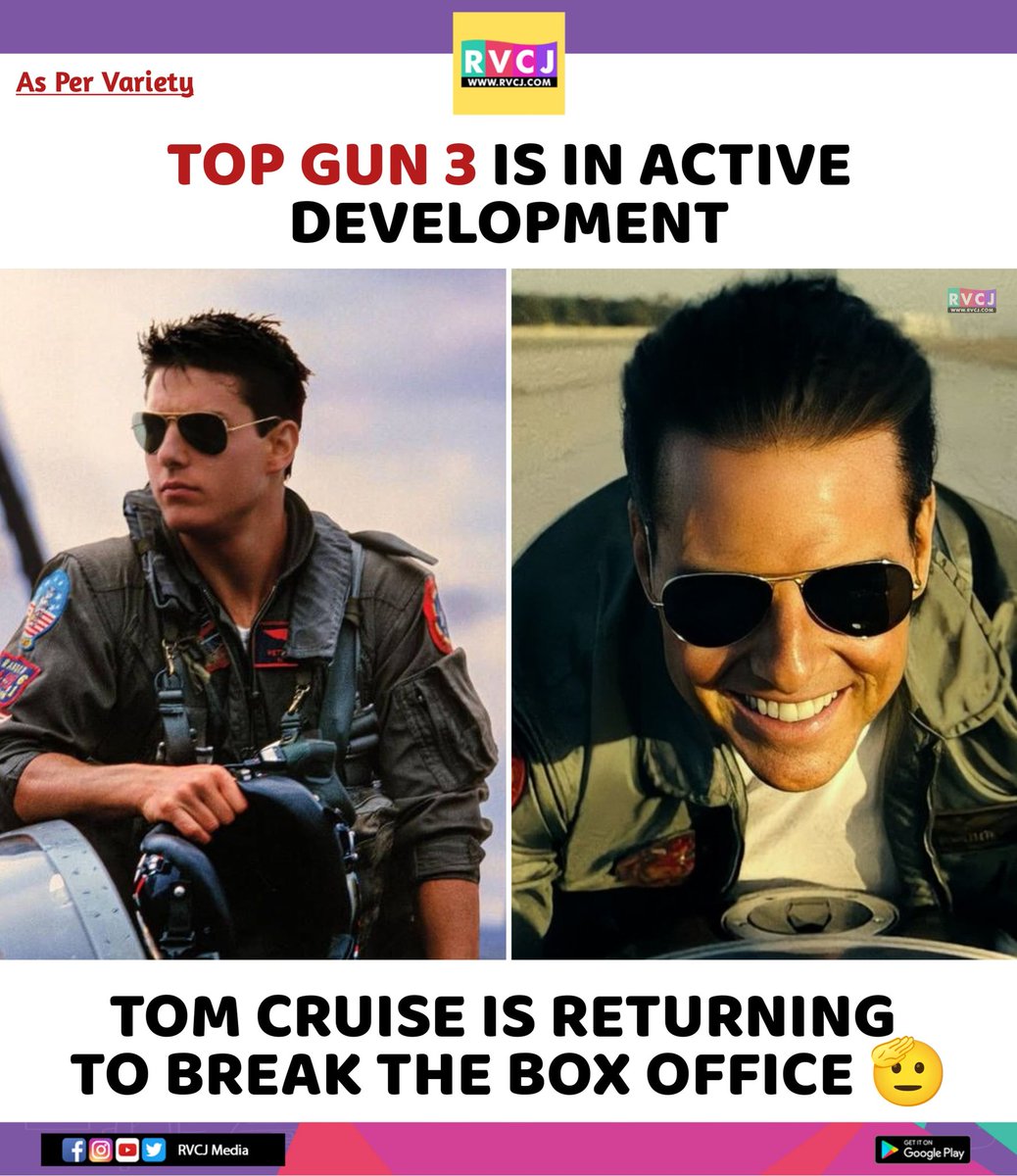 rvcjmovies's tweet photo. Top Gun 3 is officially happening
#topgun #tomcruise #topgunmaverick #topgun2 #topgun3 https://t.co/uoqOnVfs5b