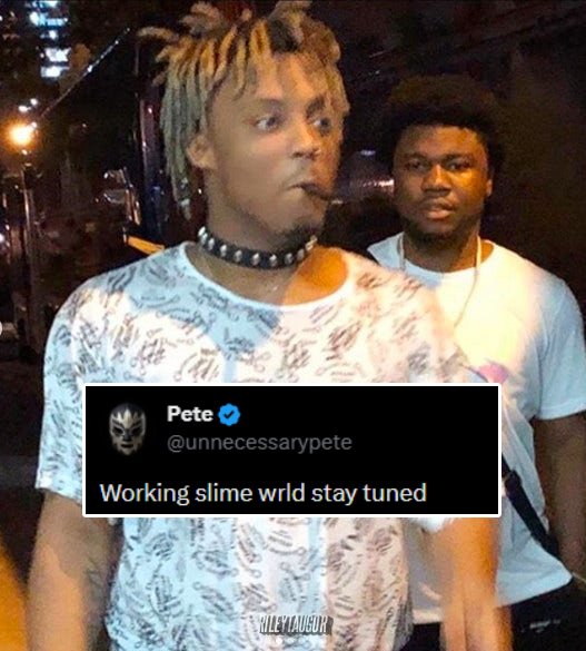 RileyTaugor's tweet photo. Juice WRLD’s manager “Pete” says he is working on the Juice WRLD x Young Thug collab album “Slime WRLD" 🤔 https://t.co/aUBCyiCRBQ