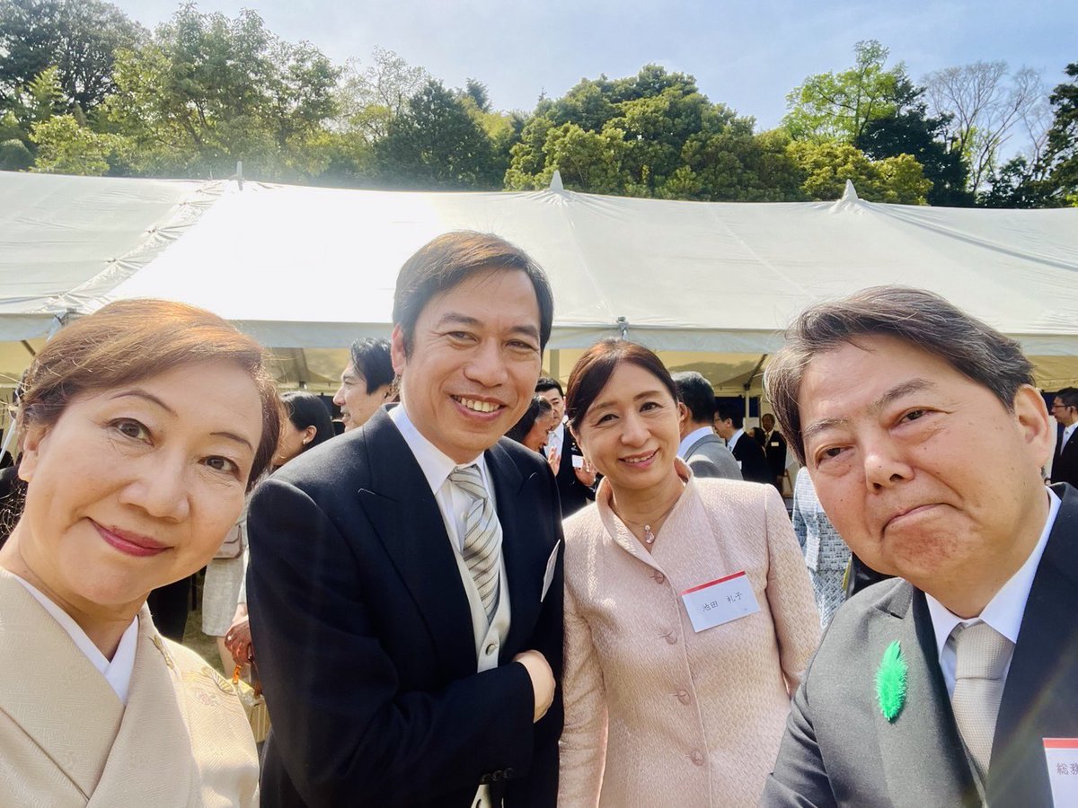 晴天の中、春の園遊会が赤坂御苑で開催されました。 ミラノ