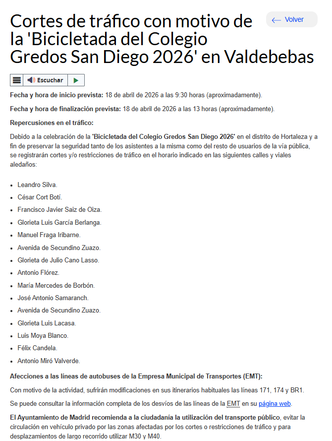 HilosValdebebas's tweet photo. ⚠️⚠️Cuidado mañana por la mañana si tenéis pensado salir del barrio en coche...me da que va a estar complicadísimo salir en coche de @Valdebebas por el día de la bicicleta en @GSD_Valdebebas Cortes de tráfico en todas estas calles, de 9:30 a 13:00
⬇️⬇️🚴‍♂️🚴‍♂️
https://t.co/Zulch5xdNF https://t.co/k1ybTK68vN