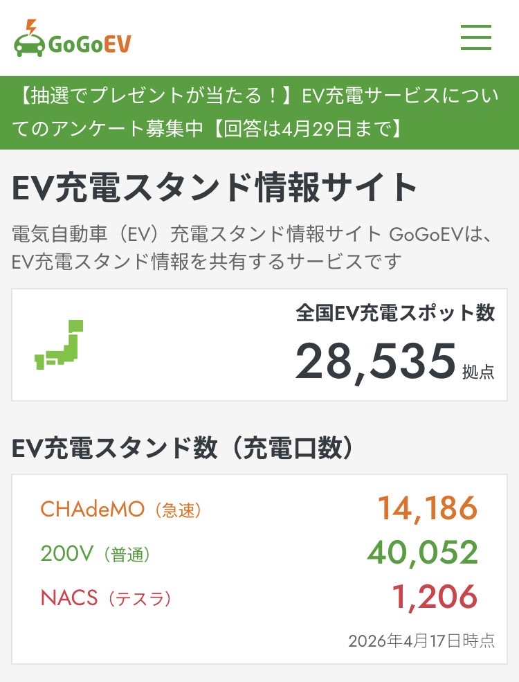 EV充電スタンド情報 GoGoEV tweet media