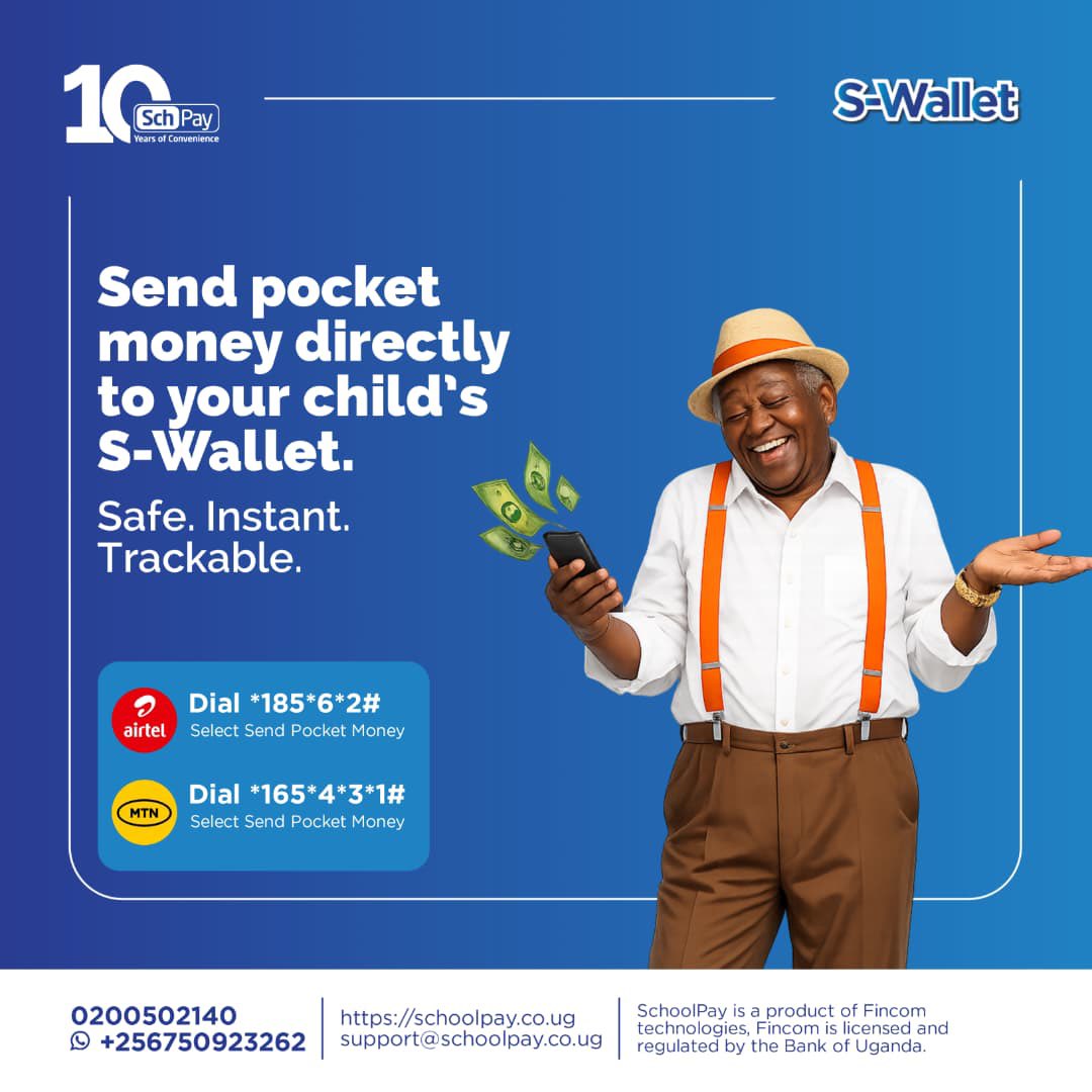 schoolpay_ug's tweet image. Send pocket money to your child instantly with S-Wallet. Safe, secure, and fully trackable for smarter school support. 

#SchoolPay #SWallet #DigitalPayments