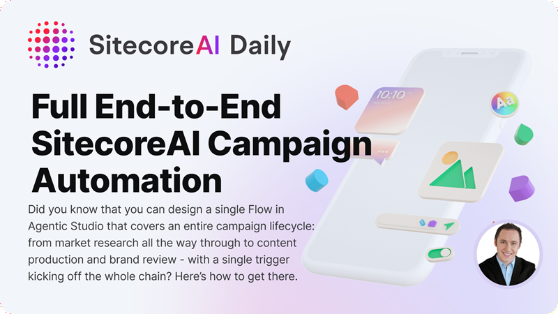 Did you know that #SitecoreAI #AgenticStudio #Flows, connects agents into the operational pipeline:
Signals -> AEO/SEO research -> campaign brief -> bulk content generation -> brand voice check -> structured outputs in shared Space. One governed workflow!

linkedin.com/posts/martin-m…