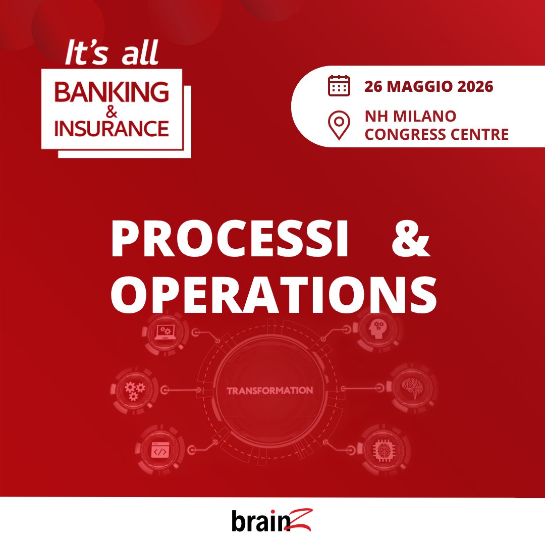 brainz_italy's tweet photo. #ITSALLBANKINGINSURANCE 26 MAGGIO🚀 Processi & Operations: il vero motore della trasformazione in Banche e Assicurazioni. Innovare non significa solo introdurre nuove tecnologie, ma ripensare profondamente processi e modelli organizzativi. https://t.co/ouCjv86jRj https://t.co/aqQ34vlMzB