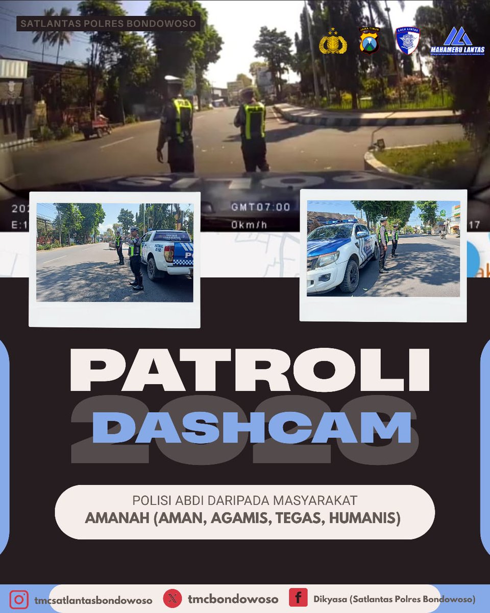 tmcbondowoso's tweet image. Anggota Satlantas Polres Bondowoso melaksanakan Patroli Dashcam guna kondusifitas kamseltibcar lantas di wilayah hukum Polres Bondowoso
#polisi #ditlantaspoldajatim 
#humaspoldajatim 
#poldajatim 
#bondowoso