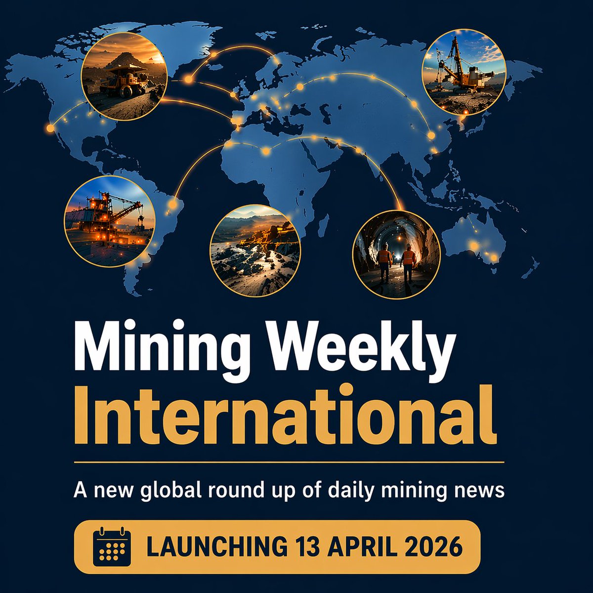 MiningWeekly's tweet image. Creamer Media’s is launching new Mining Weekly International email newsletter from 13 April 2026. Register here (tinyurl.com/5aecea3a  ) and receive global mining news daily.

#Mining #MiningIndustry  #ResourcesSector #MiningNews