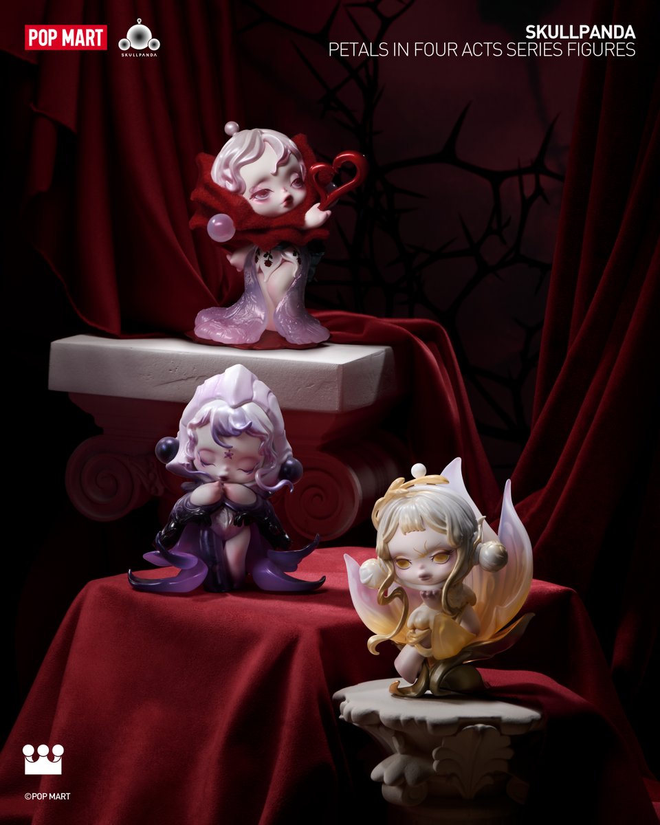POPMARTGlobal's tweet photo. On the stage of time,

every bloom plays a role. 🎭

#POPMART #skullpanda #petalsinfouracts #literature #blindbox #macbeth #AMidsummerNightsDream #RomeoAndJuliet #Hamlet https://t.co/cCFuxgfmbZ