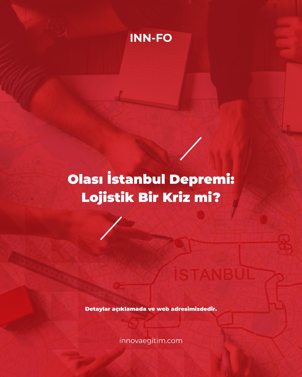 innovaegitim's tweet image. Kandilli Rasathanesi’nin 7.5 büyüklüğündeki deprem senaryosu; altyapıdan barınmaya kadar devasa ihtiyaçlara işaret ediyor.

Detaylı bilgi için web sitemizi ziyaret edin.

innovaegitim.com
0 850 622 70 80

#lojistik #planlama #risk #yönetim #güvenlik