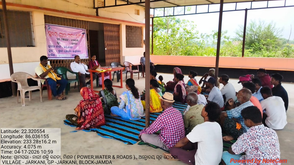 BDO_Jamda's tweet photo. Holding of Special Gramsabha on NARISHAKRI BANDANA &amp; ANTADAYA GRUHO JOJANA AT different GPs of Jamda block on 17.04.2026 https://t.co/qvqLGTrNxI