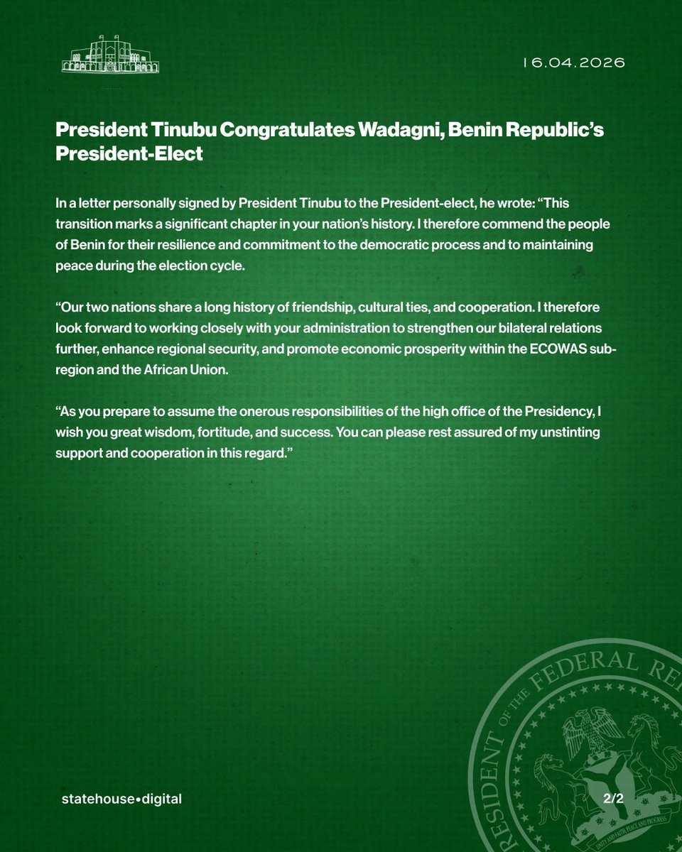 Presidency Nigeria tweet media