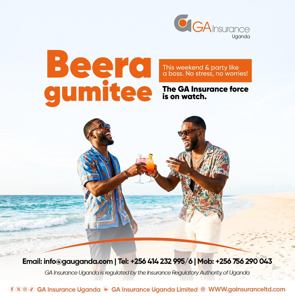 ga_uganda's tweet photo. The best way to relax this weekend? Eliminate the “what ifs.”
Insure what matters most and keep everything in check while you enjoy the fun.
Visit us at Ground Floor, Kingdom Kampala Building, Plot 1 Nile Avenue, Kampala for help.
#WeekedVibes
#ToastToRelaxation https://t.co/wZXo1vIvp5