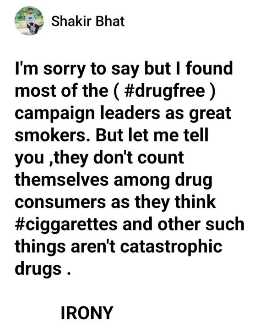 ShakiiBhat's tweet photo. #drugfree https://t.co/fZLhcV8oUn