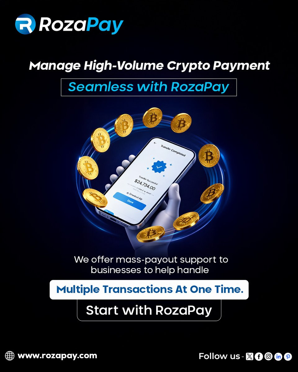 rozapaynow's tweet photo. Manage high-volume crypto payments like a pro 🚀

With RozaPay, handle multiple transactions seamlessly &amp; scale your business faster. 💼

Start today. 👉 https://t.co/Nz2A5xlj1J

#RozaPay #Crypto #Fintech #Payments #CryptoBusiness #DigitalFinance https://t.co/6EeXGLvvCs