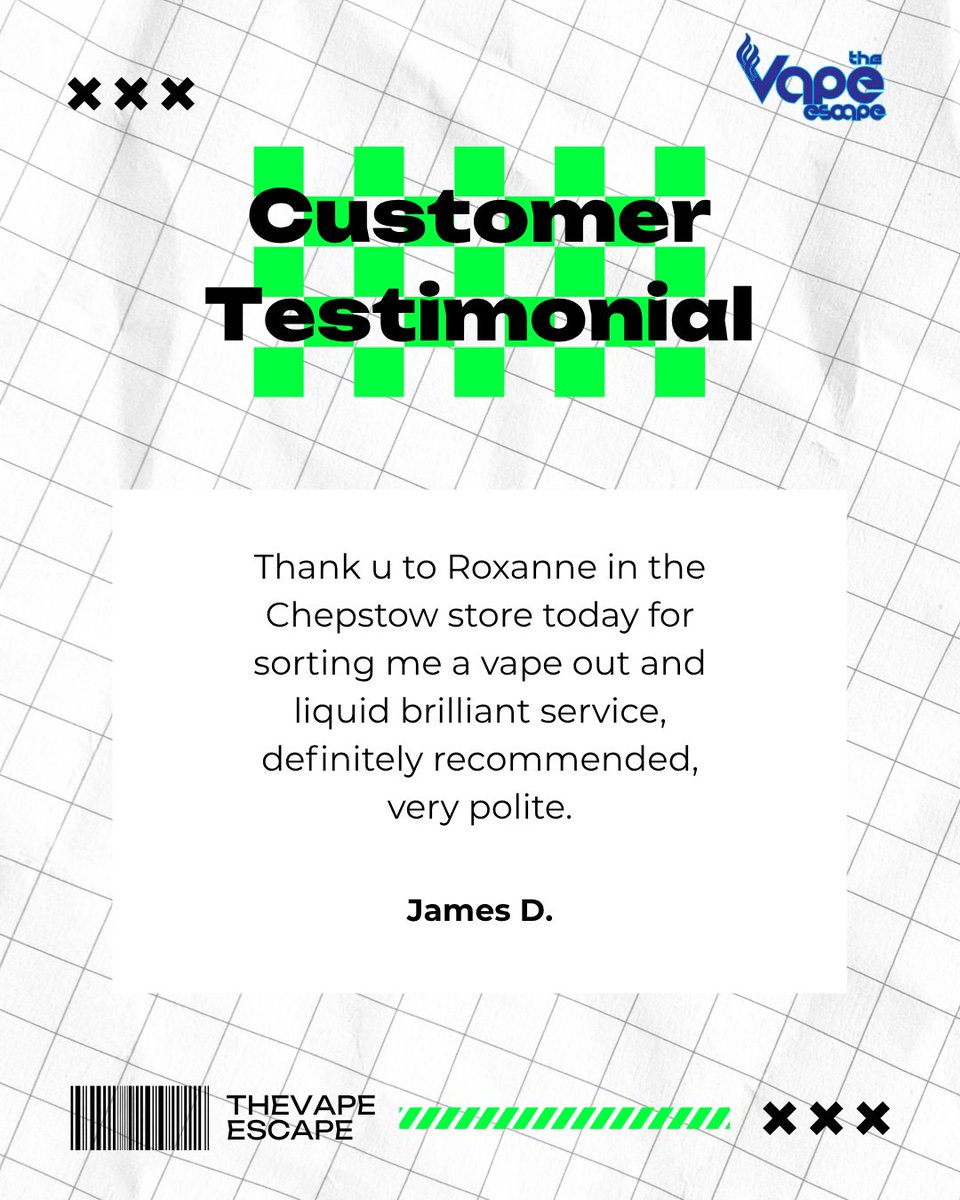 TheVapeEscapeUK's tweet image. We love hearing feedback like this - huge thanks for the kind words, James!

Visited our Chepstow store recently?

Leave us a review and let us know how we did.

thevapeescape.co.uk

#TheVapeEscape #VapeEscapeStores #VapeCommunity #VapeShopUK #UKVapers