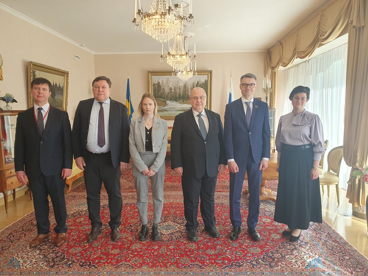 On April 16, 2026, to mark the Unity Day of the Peoples of 🇧🇾&amp;🇷🇺 and the 30th anniversary of the signing of the Treaty on the Establishment of the Community of 🇧🇾&amp;🇷🇺 (April 2,1996), a joint meeting of the leadership &amp; representatives of the Embassies of 🇧🇾 &amp;🇷🇺 in 🇸🇪 was held.