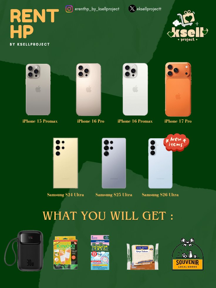 RENT HP FOR LUAR & DALAM NEGERI (Iphone&Samsung) tweet media