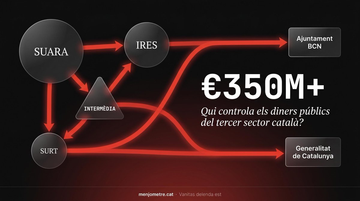 2/ Els noms clau: Suara, IRES, Surt i Intermèdia. Tres entitats socials i una fundació creada per elles mateixes. Entre totes, més de 350M€ en fons públics. I ara ve la part delicada. 👇
