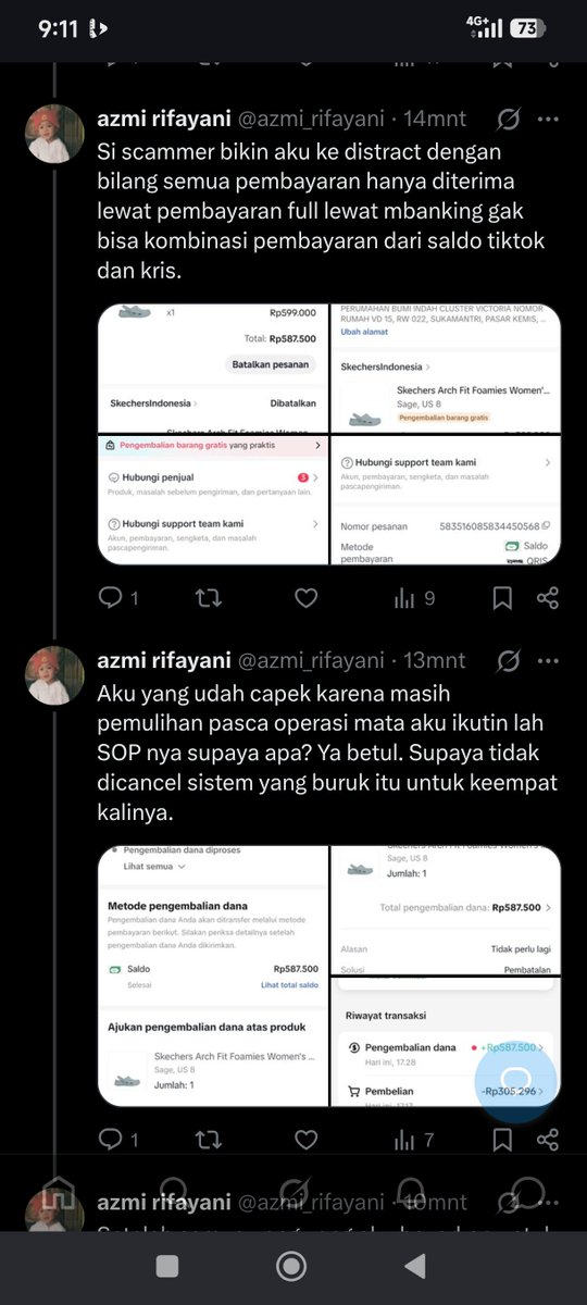 azmi_rifayani's tweet photo. Saya kena shadow banned ini postingan ulangnya. Mohon dibantu, @SKECHERSUSA @tiktok_us @tokopedia @bca https://t.co/7ceAocAh0K