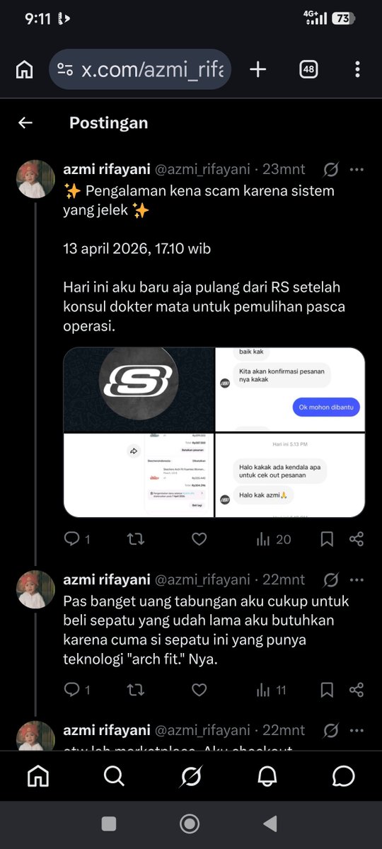 azmi_rifayani's tweet photo. Saya kena shadow banned ini postingan ulangnya. Mohon dibantu, @SKECHERSUSA @tiktok_us @tokopedia @bca https://t.co/7ceAocAh0K