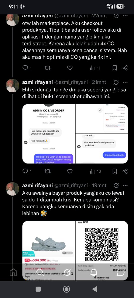 azmi_rifayani's tweet photo. Saya kena shadow banned ini postingan ulangnya. Mohon dibantu, @SKECHERSUSA @tiktok_us @tokopedia @bca https://t.co/7ceAocAh0K