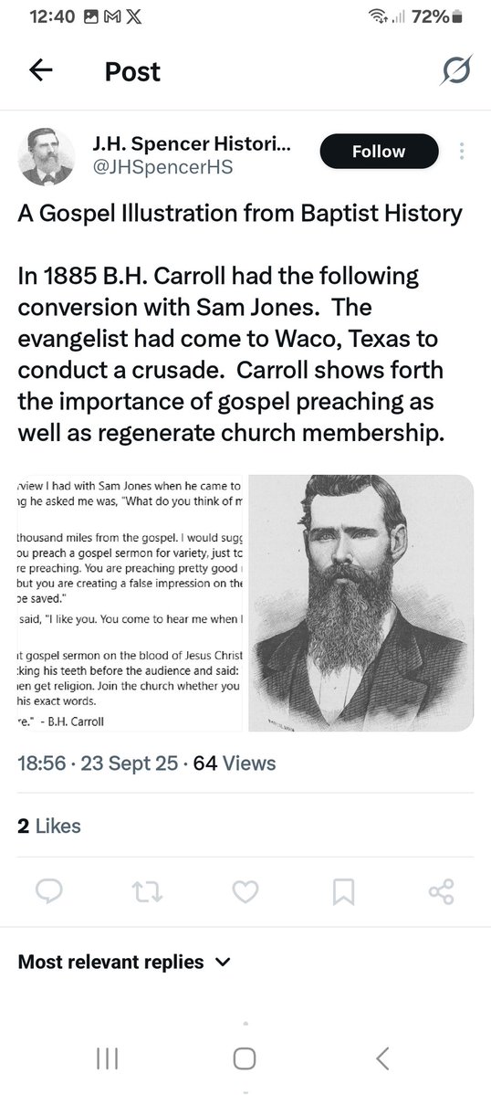 weecalvin1509's tweet image. Sam Jones rejected the penal atonement of Jesus Christ. BH Carroll certainly didn't think much of him. Hamblin calls him a "giant for God" and #oldpaths 👀 

#truthsforthesetimes
#fridayfundalmental