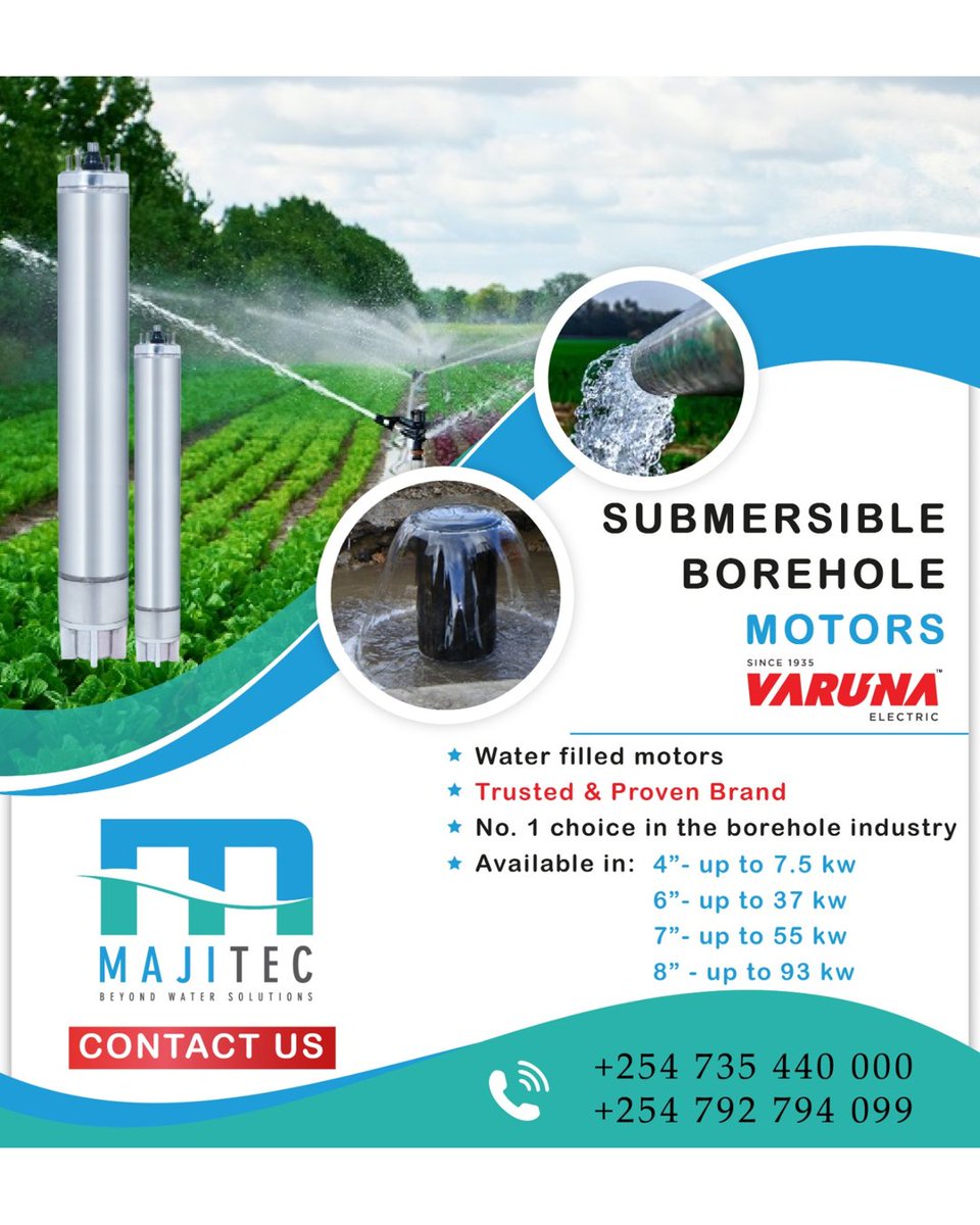 💧 Looking for reliable borehole motor solutions?
At Majitec Limited, we provide high-performance Submersible Borehole Motors designed for efficiency, durability, and consistent output across all applications.

📞 Get yours today!

#Majitec #WaterSolutions #BoreholeMotors #Varuna