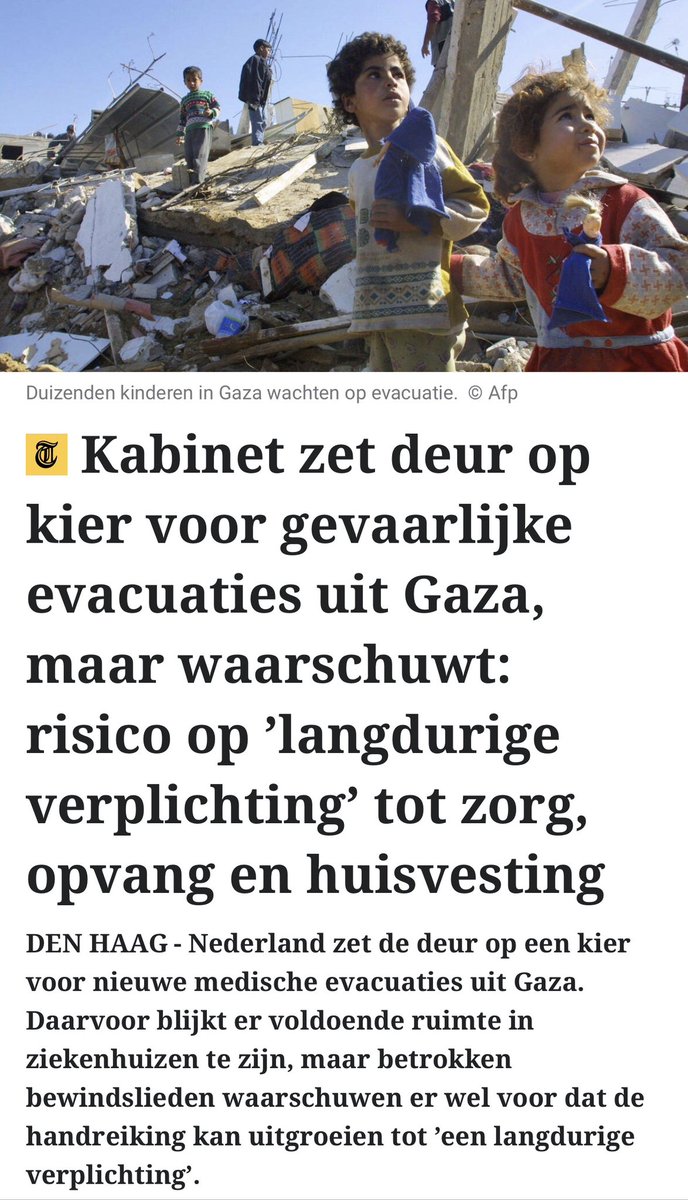 Kunt u mij dit even uitleggen, <a href="/ministerVWS/">Sophie Hermans</a> en <a href="/MinPres/">Rob Jetten</a>? 🤔

Gisteren lazen we dat mensen met uitgezaaide prostaatkanker om financiële redenen een bepaald medicijn niet vergoed krijgen. Maar voor Gazanen, die nog nooit een cent hebben bijgedragen aan ons gezondheidssysteem,