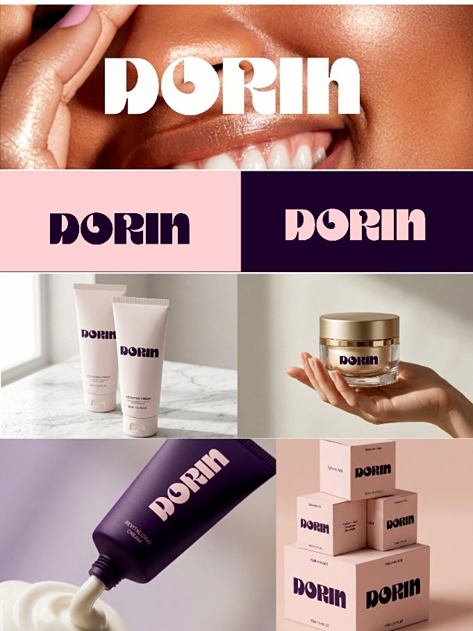 clebless's tweet image. Hey, meet DORIN a skincare brand built to feel as good as it looks.

I used a bold wordmark logo that reflects beauty, softness, and confidence, with subtle curves.
#branddesign #logodesign #luxurybranding