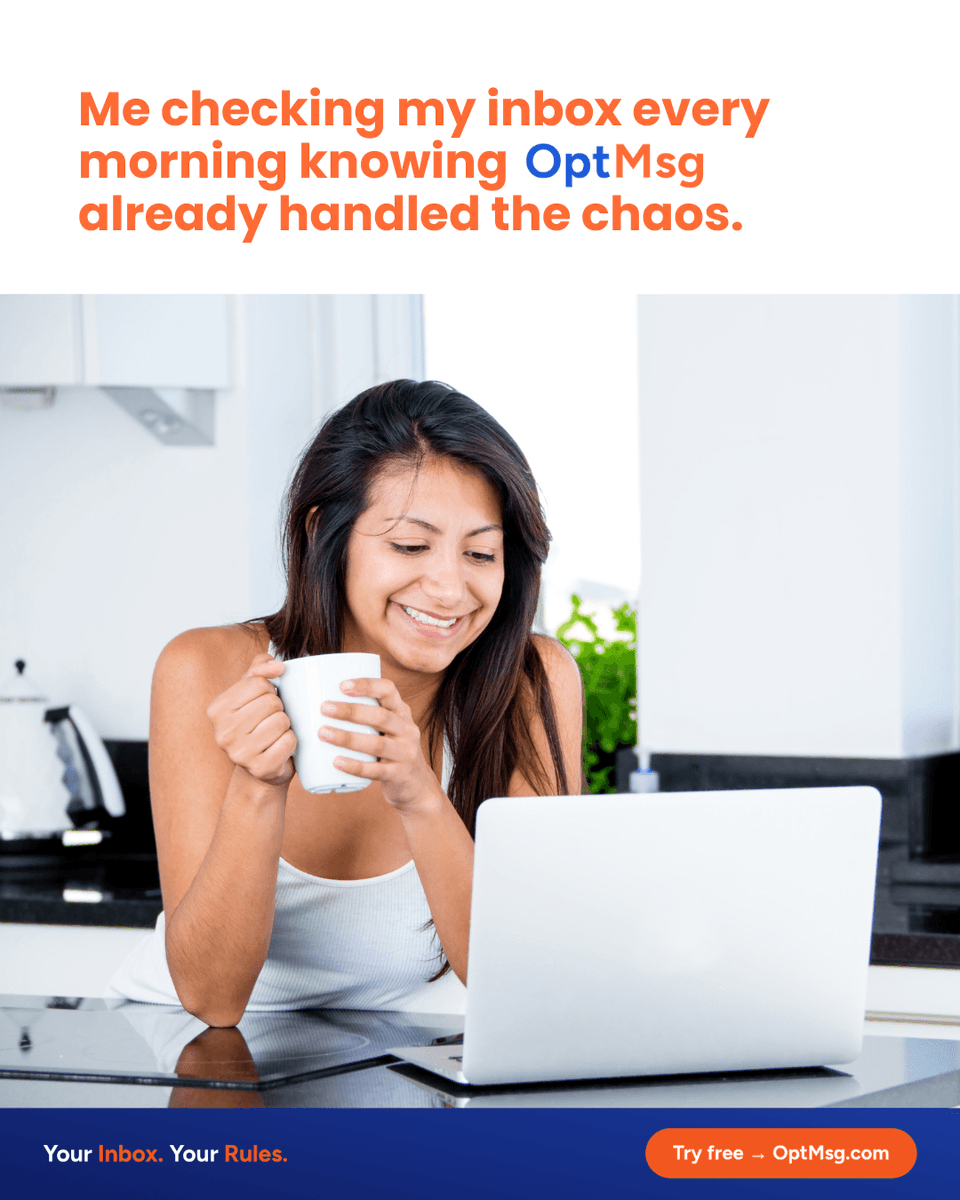 OptMsg's tweet image. POV: That morning feeling when your inbox is clean, calm, and completely yours ☕😌

Try free → OptMsg.com

#EmailPrivacy #InboxZero #PrivacyMatters