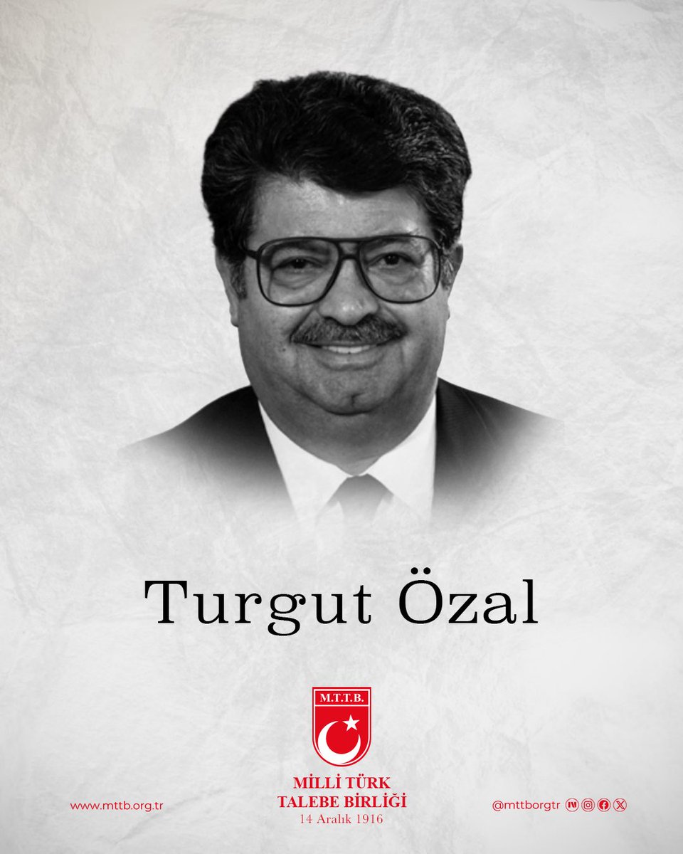 Vefatının sene-i devriyesinde 8. Cumhurbaşkanımız Turgut Özal'ı rahmetle yâd ediyoruz.