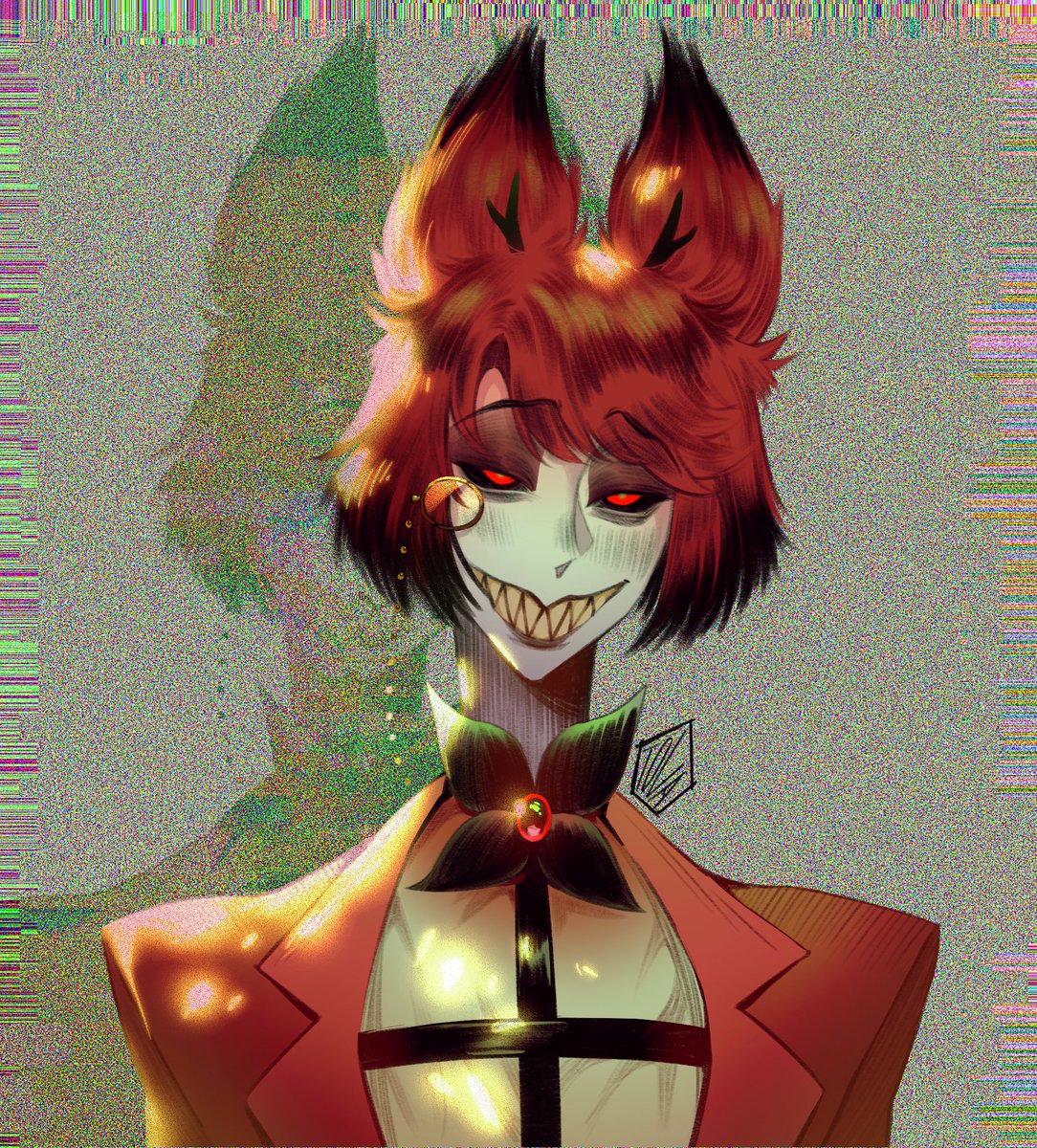 tova1000arts's tweet image. Too fluffy to be scary 🐾
#Alastor #Radiodemon