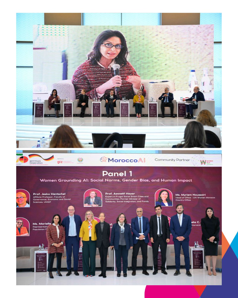 ONUFemmesMaroc's tweet image. (1/2) At the “Women's Leadership in AI Forum: Inclusion to Impact”, Ms. Noussairi, #UNWomen🇲🇦Representative, highlighted how AI is influenced through data, social norms and governance, and why human-centered design is essential to prevent gender bias from being perpetuated.