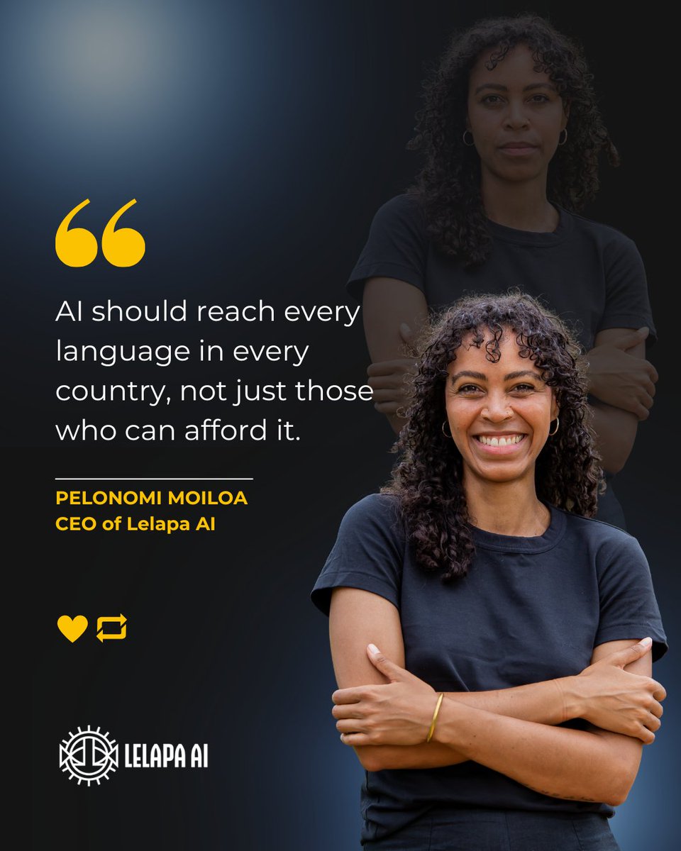LelapaAI's tweet photo. Access to AI shouldn't depend on infrastructure, budget, or geography.

At #LelapaAI, we're building #ResourceEfficientAI that works across environments, so it can reach more people in the languages they use daily.

That’s the future we’re working towards: https://t.co/y7gM0Y6T0j https://t.co/IPjCmA47Ud