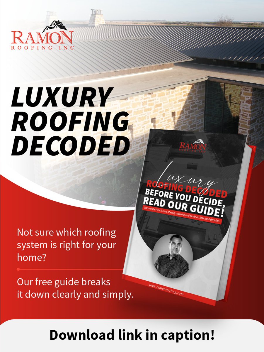 RamonRoofing's tweet image. What’s Inside Luxury Roofing Decoded📘

From slate and clay tile to metal and copper, this guide walks you through materials, budgeting considerations, and what truly impacts long-term performance.

Download it here:
hubs.ly/Q04cfWq_0 

#RamonRoofing #LuxuryRoofing #Texas