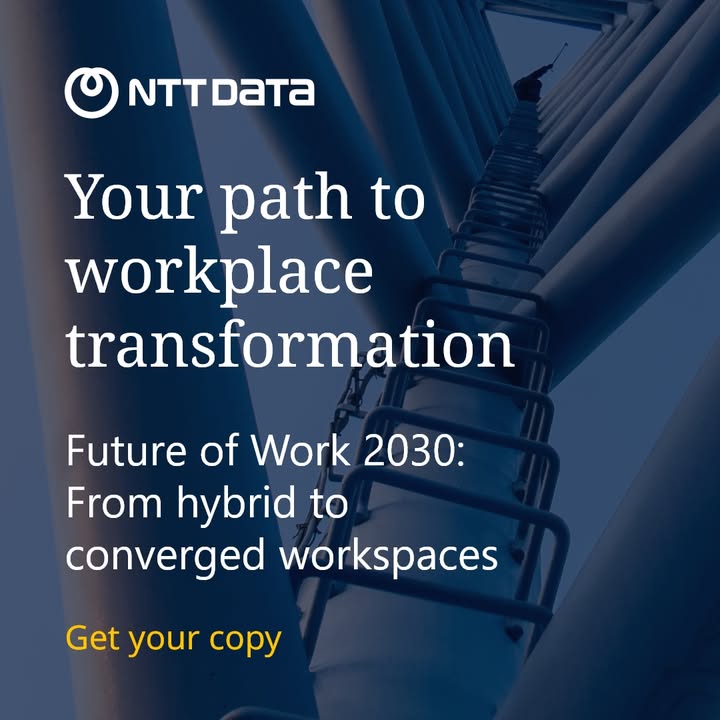 nttdata_inc's tweet image. #DidYouKnow that AI-enabled workplaces are quickly becoming the norm?

Explore the #FutureofWork 2030 perspective to learn why enterprises are converging technology, people and workspaces into one intelligent operating fabric. bit.ly/4tiTBS6