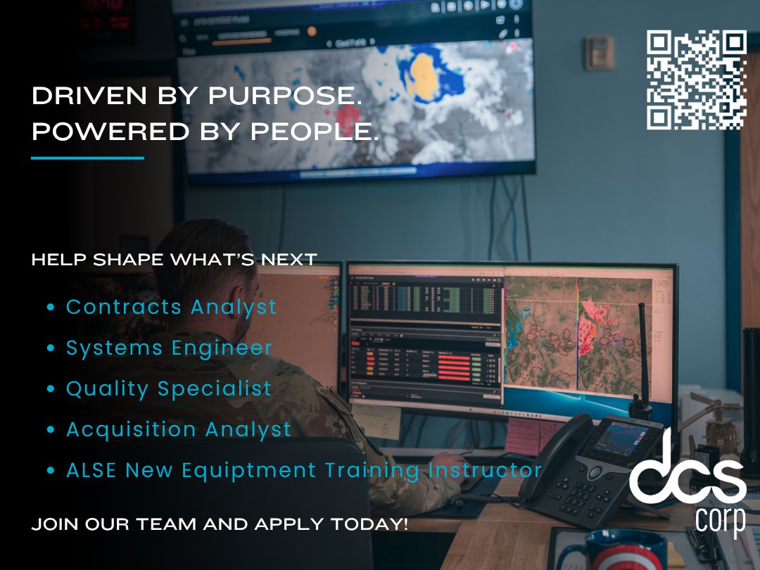 DCS is hiring! Come join our team to help shape what's next. Visit our website today at careers.dcscorp.com