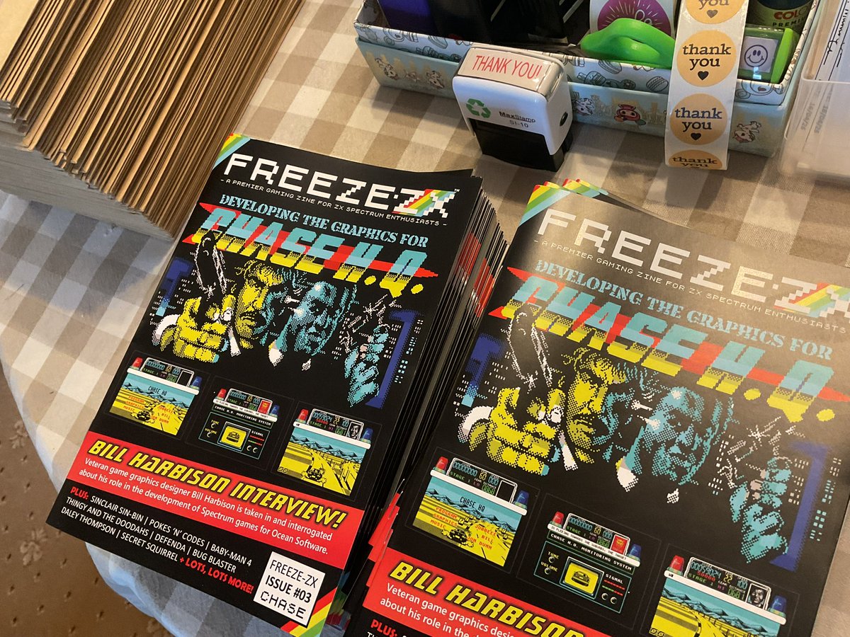 FREEZEZXUK's tweet image. FREEZE-ZX issue 03 has arrived!
I’m going to pack and post a large batch this afternoon. 
Lucky recipients will be sent an email this evening. 
Another large batch tomorrow, and the final batch on Monday.
Lots to do!
freeze64.com/freeze-zx-issu…
#ZXSpectrum #Z80 #Speccy #IndieGames
