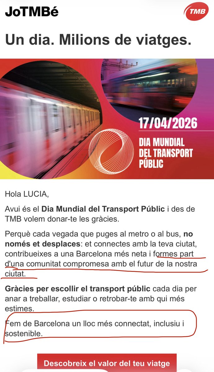 LaFlaccaLu's tweet photo. @TMB_Barcelona Molt bé! I què fem per solucionar l'excés d'aforament en algunes línies, com ara la L1, L4, L5? El turisme no entén de dies laborables o festius, així que si voleu estar al seu servei, què tal si augmenteu la freqüència de pas els festius? https://t.co/qsxr3rjWMM