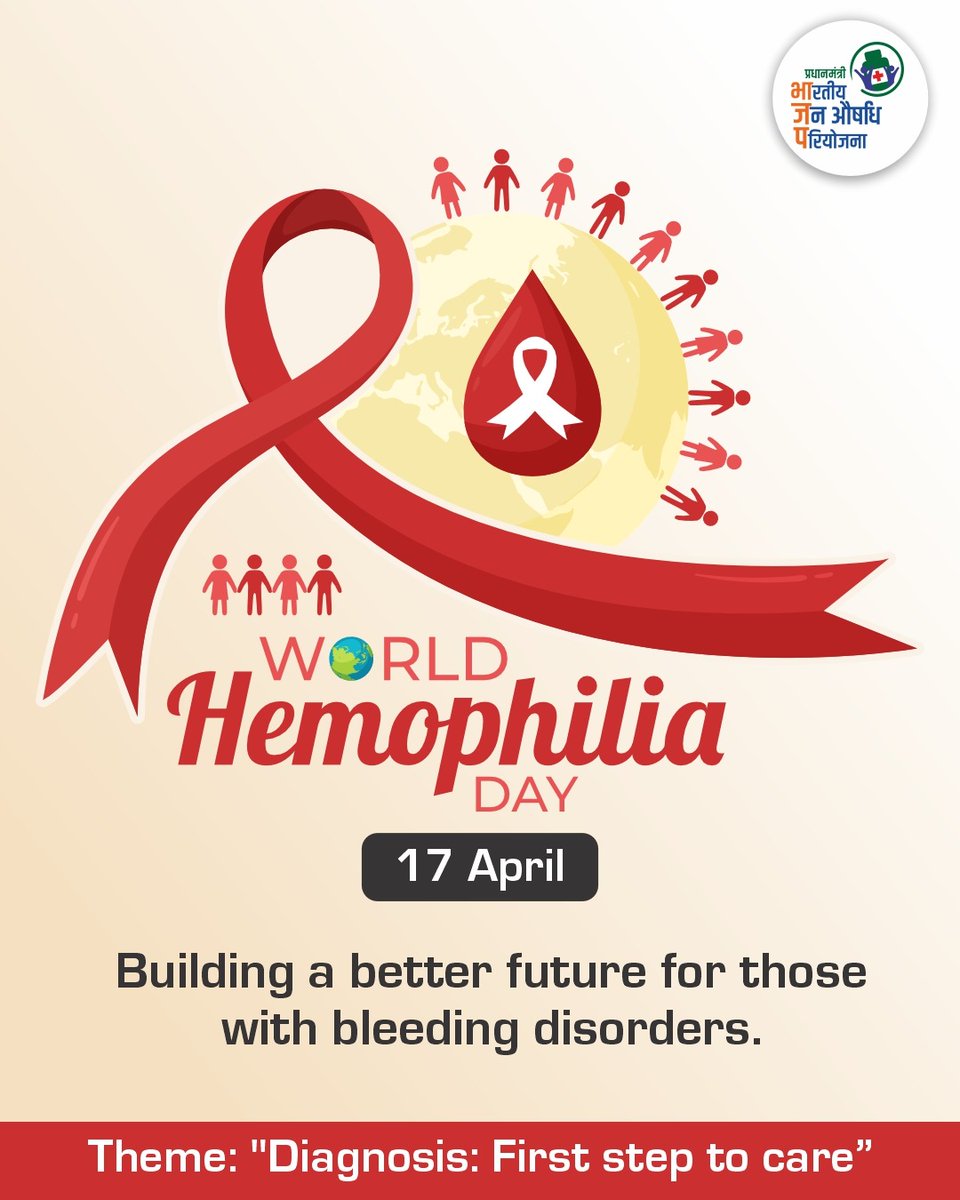 pmbjppmbi's tweet image. One test. One answer. A lifetime of better care.

Living with a bleeding disorder comes with unique challenges, but a timely diagnosis can change everything. This World Hemophilia Day, let’s stand together to support those living with bleeding disorders.

#PMBJP #healthcare