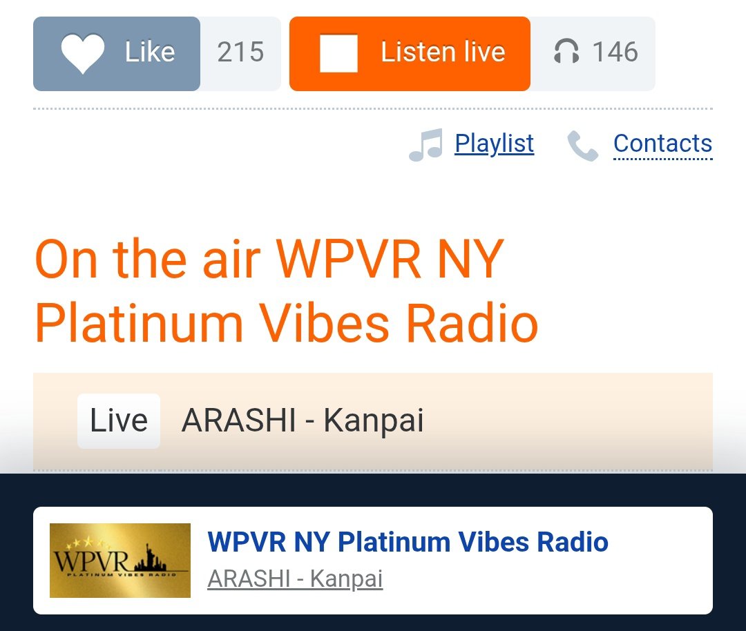 ritsu_1_1320's tweet image. NYラジオ局Platinum Vibes Radio @platinumvibes8 様
4/17 20:30から30分間ミニ特番
「3x WEEKLY BLAST (30 minutes) - ARASHI 嵐 」
146人の方とご一緒でした
#wpvr
#ARASHI
#嵐特番OA_WPVR
#嵐海外ラジオオンエア
#嵐を世界に連れて行こう