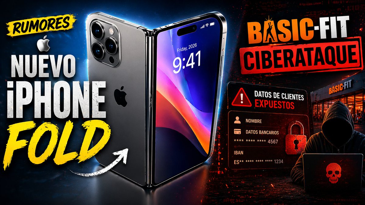 Integratics's tweet photo. Nuevo Noticiario de Ciberseguridad en https://t.co/4IdbI5VLWY. Hablamos de:

 - Si vas al Basic-Fit, mira este video
 - Ya saben dónde irás de vacaciones este verano
 - iPhone FOLD a la vuelta de la esquina. Se sabe casi todo!

https://t.co/q9C465XWnU https://t.co/Ql307lZXQb