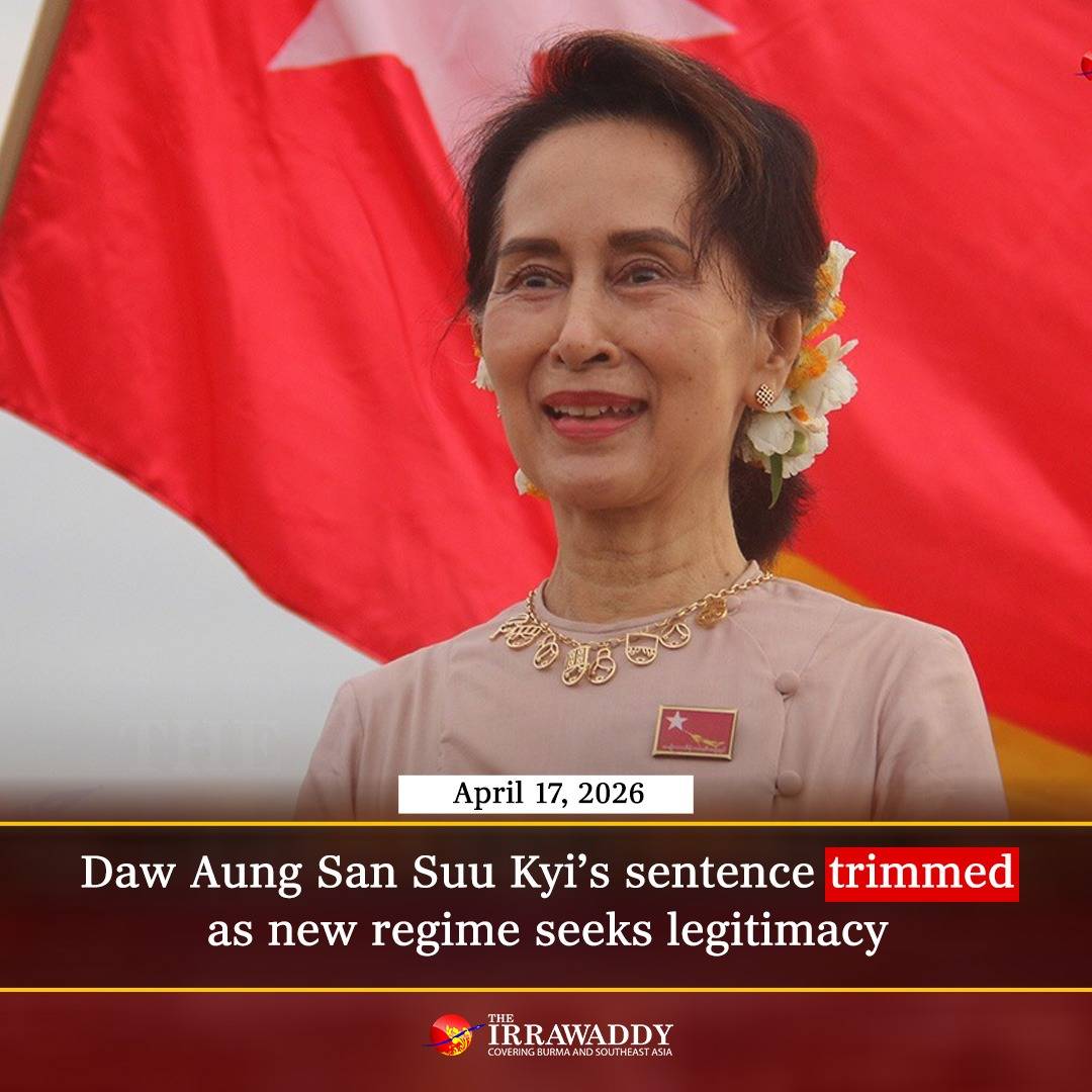 IrrawaddyNews's tweet photo. Daw Aung San Suu Kyi receives minor reduction to decades-long prison sentence, while former President U win Myint is freed, as Myanmar’s new military-dominated regime issues a traditional New Year amnesty. The pardon comes just a week after junta chief Min Aung Hlaing’s inauguration as president following a widely denounced election. #WhatsHappeningInMyanmar