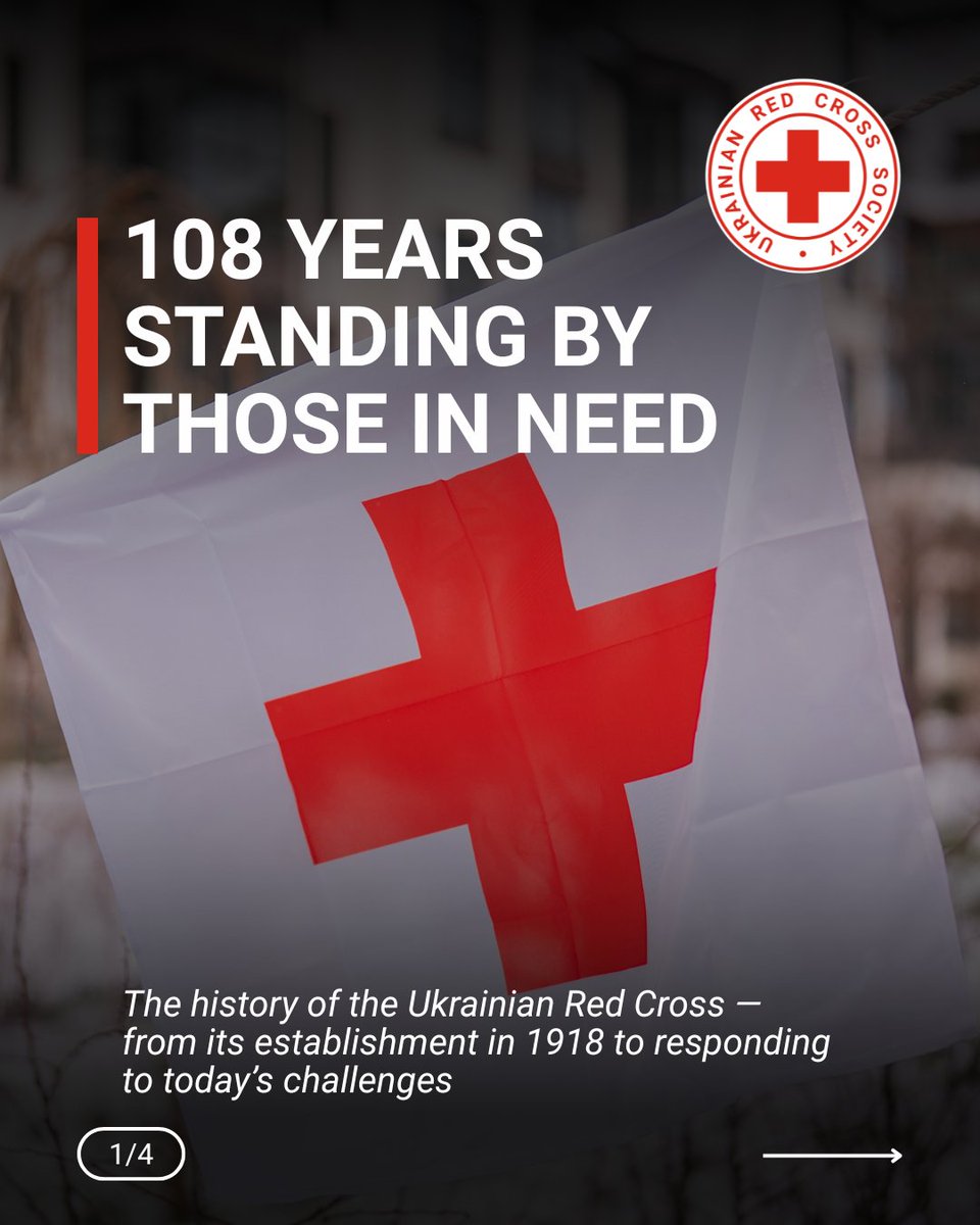 RedCrossUkraine's tweet image. ❤️ The Ukrainian Red Cross has stood by people in Ukraine since 1918, supporting those affected by crises, wars, and emergencies. Over 108 years, its commitment to humanity and helping those in need has remained constant. #StandWithUkraine #Humanity