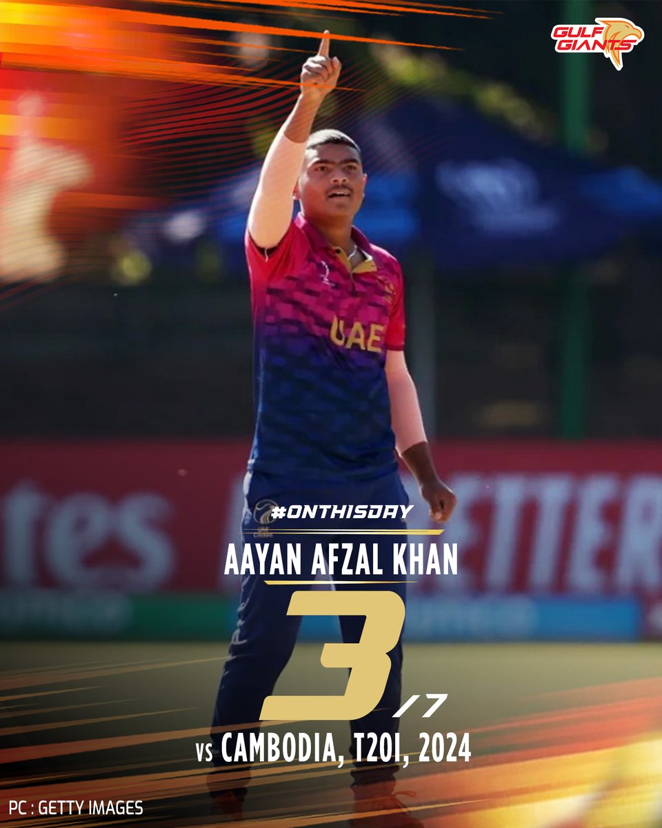 GulfGiants's tweet image. A performance that showcased his match-winning impact 💥👊🏼

On this day, Aayan Afzal Khan delivered his career-best T20I spell🔥

#GulfGiants #BringItOn #Adani #AdaniSportsline
