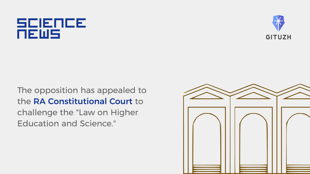 gituzh's tweet photo. ❗️The opposition has appealed to the RA Constitutional Court to challenge the "Law on Higher Education and Science", as it is turning the National Science Academy of RA into a purely advisory body.
Read the article: https://t.co/JYrrWVk4M0 https://t.co/pA3bgbavCj