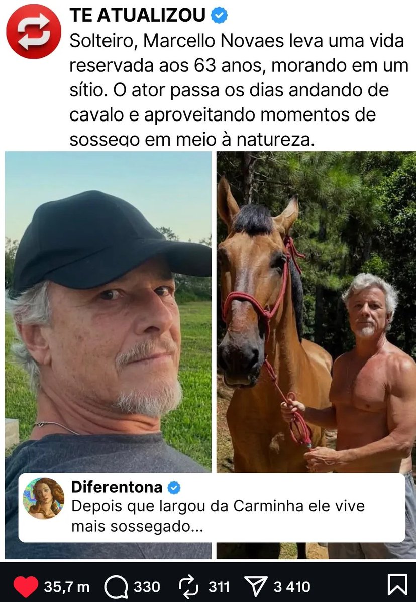 Não foi depois que largou a Carminha, mas sim uma certa sub celebridade que se intitula de doutora 😜🤣