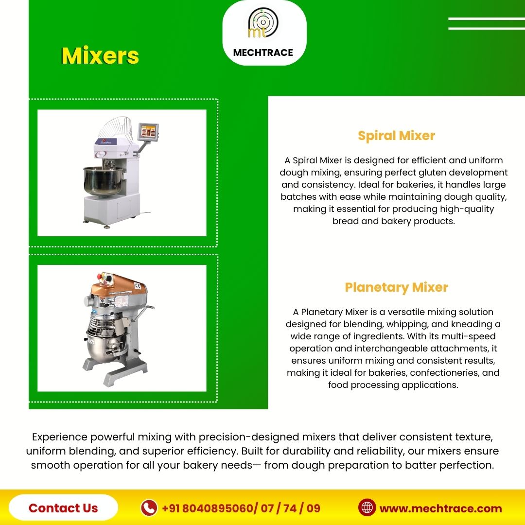 mechtrace's tweet image. “Powerful mixing for perfect consistency.”
Tel - +91 8040895060/ 07 / 74 / 09
mechtrace.com
#Mixers #BakeryEquipment #DoughMixer
#FoodProcessing #HighPerformance #EfficientMixing
#CommercialKitchen #ReliableTools