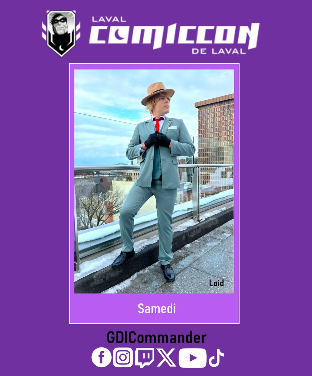GDICommander's tweet photo. For the first time ever, I will be at Laval Comic-Con Saturday only (April 25th) in my Loid cosplay from Spy x Family!

Who will be there? What are your plans and/or cosplans? Let me know in the comments! https://t.co/OBBpV6ryTe