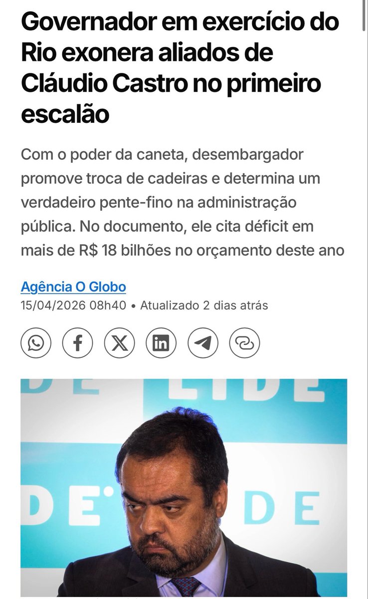RodrigoRJ21's tweet photo. Governador interino assume
E em poucos dias:

✔️ Exonera secretário-chave
✔️ Derruba estrutura política
✔️ Mexe no núcleo do poder https://t.co/HxuugSmIaS
