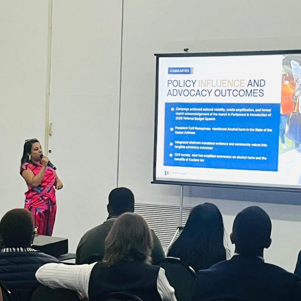 TrueCost_SAAPA's tweet photo. Positioning South Africa within the global alcohol policy agenda

At the Global Alcohol Policy Conference (GAPC) 2026, a premier international forum convening leaders across government, civil society, and academia, SAAPA SA contributed to advancing coordinated, evidence-informed responses to alcohol-related harm. SAAPA SA Advocacy and Communication Manager, Larissa Morar , participated in a global panel alongside Brazil, Mexico, and the Philippines, reflecting growing alignment across regions on the need for policy approaches that are both globally informed and locally driven.

The presentation, “Emotional Storytelling as a Bridge to Alcohol Policy Change in South Africa”, was grounded in a clear strategic premise: in South Africa, effective communication sits at the intersection of data, culture, and accessibility. While the evidence on alcohol harm is extensive, it does not drive change unless it is understood, felt, and shared. In a diverse, mobile-first society with strong oral and cultural storytelling traditions, SAAPA SA’s True Cost of Alcohol campaign was designed to translate complex evidence into simple, relatable narratives delivered across an integrated, multi-channel ecosystem. 

This approach prioritized meaning over information, ensuring that data became socially relevant and capable of mobilizing communities and influencing public discourse.
In a context where alcohol harm contributes to daily loss of life, gender-based violence, and up to 10–12% of GDP loss, this strategy has reached over 6.2 million South Africans while strengthening the link between public engagement, media visibility, and policy influence. It reflects an evolving global practice where advocacy is most effective when evidence is embedded within lived experience and executed with strategic precision. 

SAAPA SA continues to contribute to this global movement, advancing high-impact, evidence-informed approaches to alcohol policy reform.

#GAPC2026 #AlcoholPolicy #PublicHealth #StrategicCommunications #SAAPA #GlobalHealth #PolicyLeadership